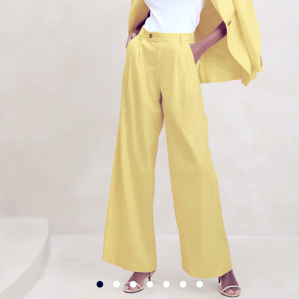 Banana republic butter yellow linen pants